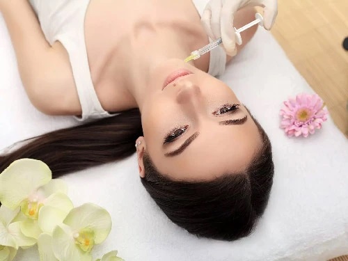 plastic surgery beautiful woman face getting beauty injections